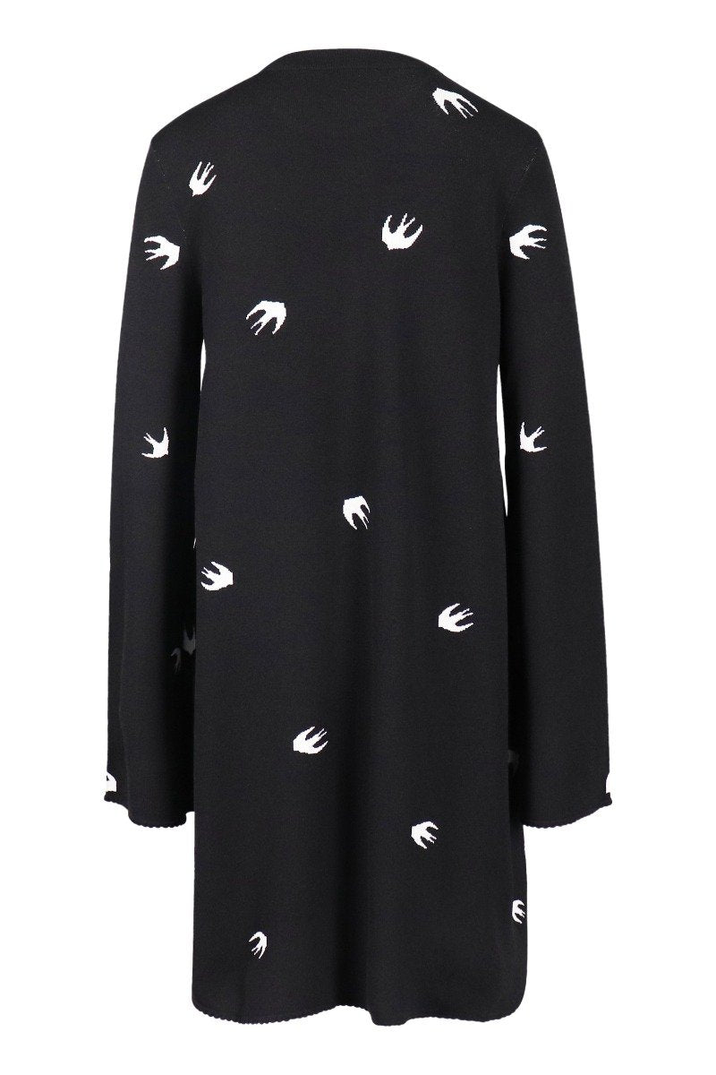 Swallow Knit Dress Women Fashion MCQ Viscose Blend Long Sleeve Onepiece 
