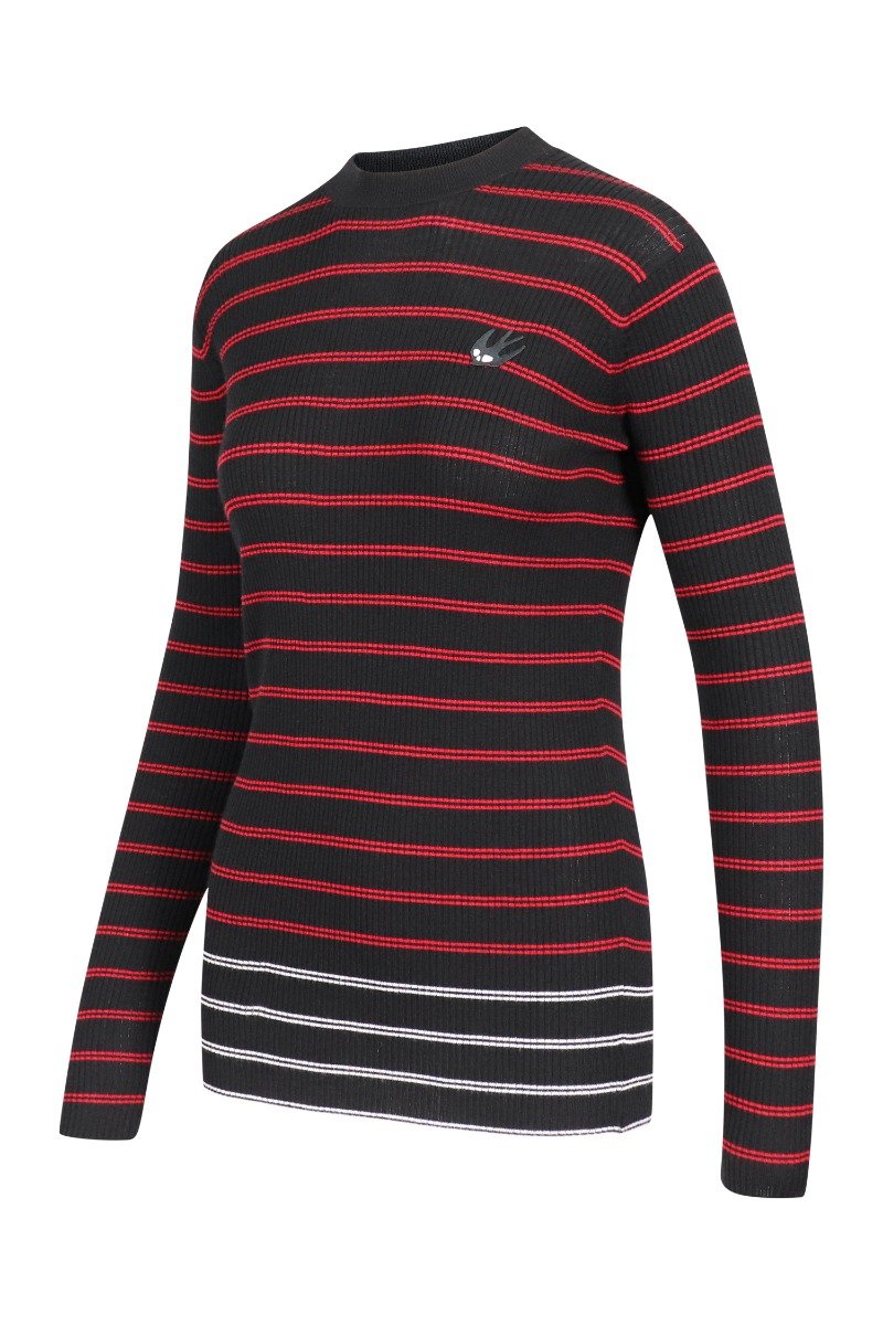 Stripes & Swallow Sweater Women Fashion MCQ Wool Stripes Long Sleeve Top