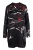 Punk Patchwork Dress Women Fashion MCQ Silk Long-Sleeve Stylish Designer Chic