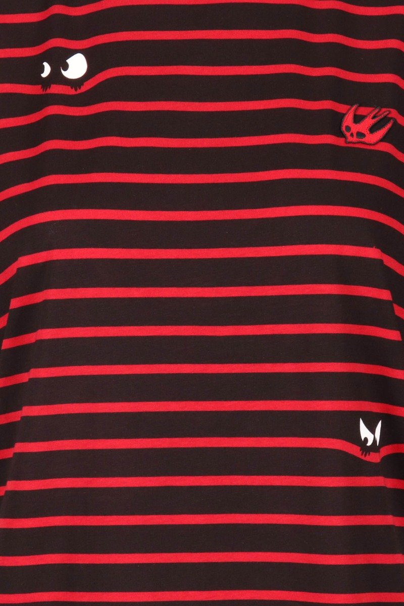 Monster Stripe T-Shirt Women Fashion MCQ Cotton Short-Sleeve Pattern Casual Tee