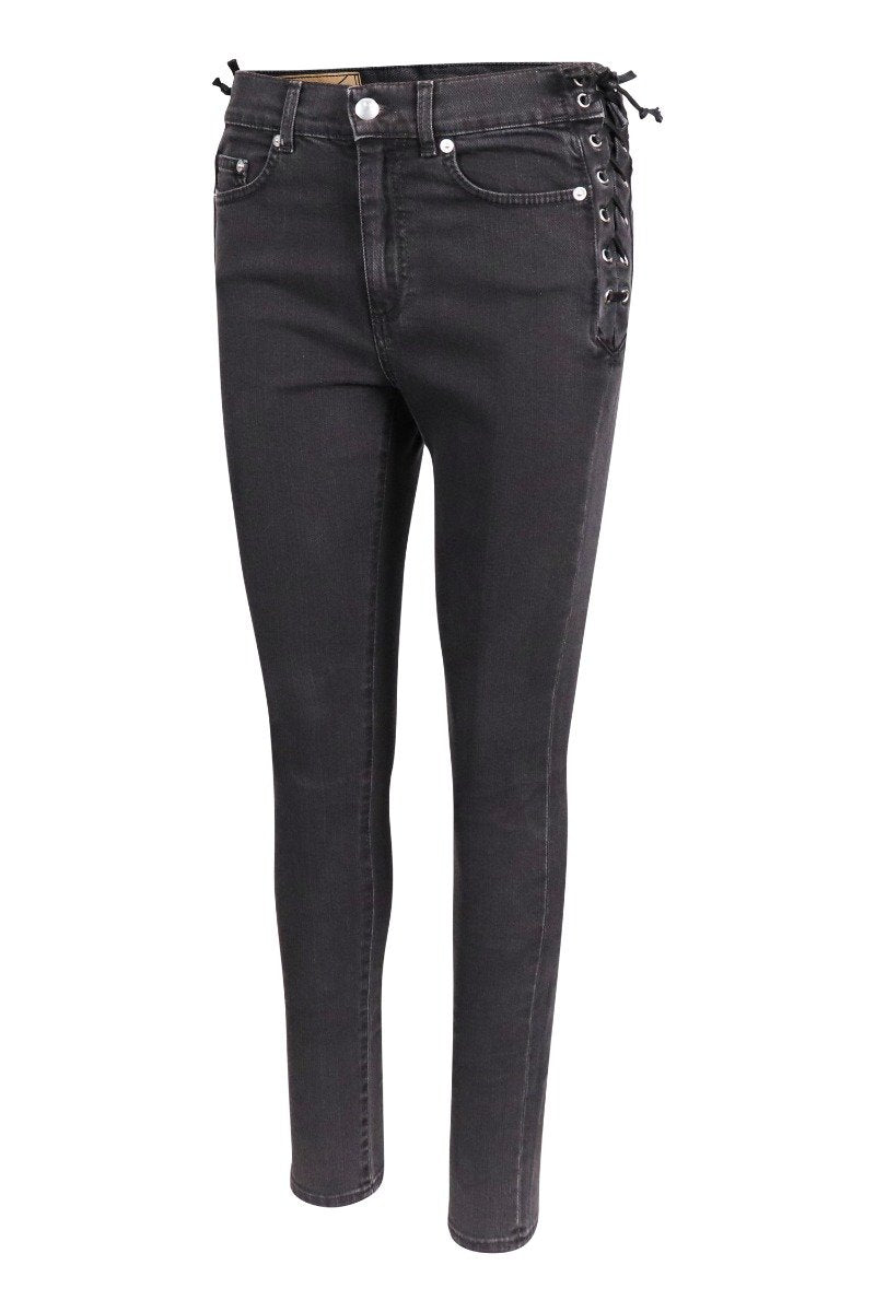 Lace Skinny Jean MCQ Women Fashion Cotton Long Pants Casual Style