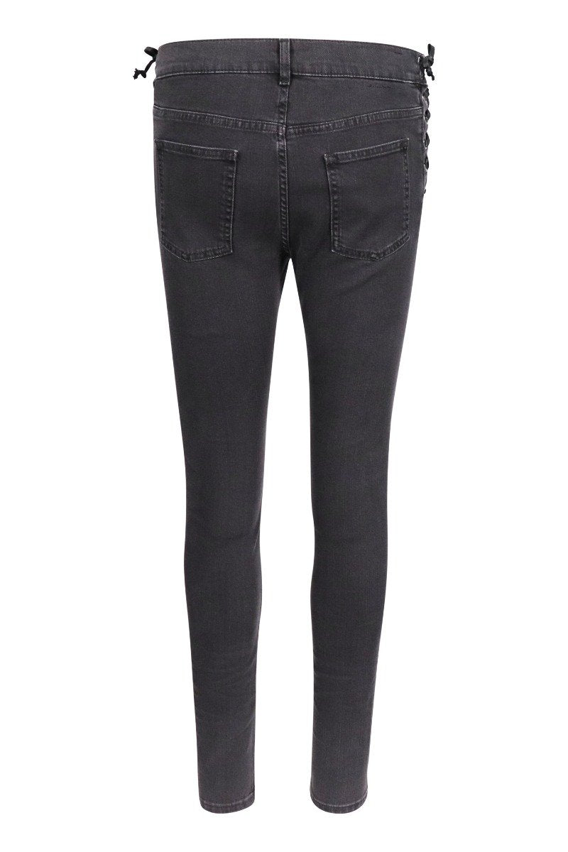 Lace Skinny Jean MCQ Women Fashion Cotton Long Pants Casual Style