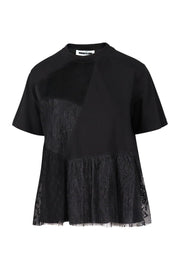 Lace Flared Tee Women Fashion MCQ Polyamide Short-Sleeve Detailed Designed Stylish