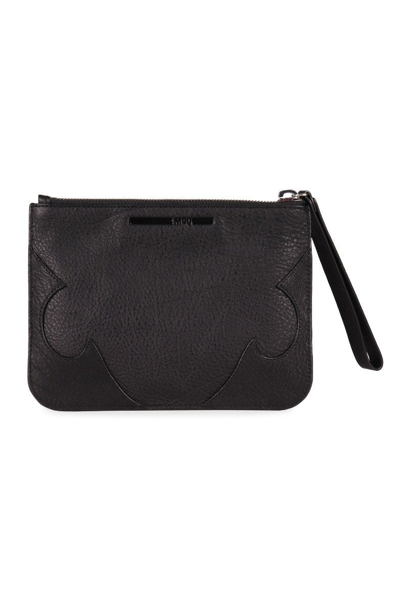 A5 Solstice Clutch Studded Detail Leather Black Moon Designer Fashion